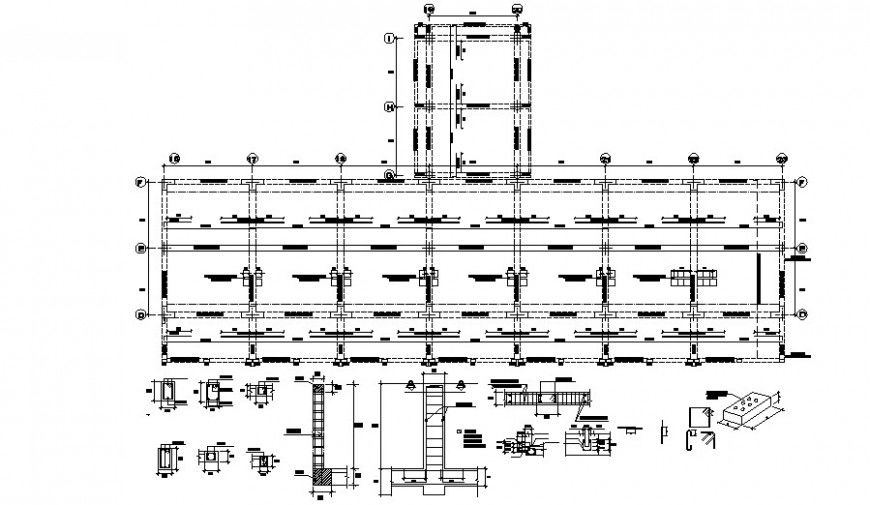 CAD Drawings of RCC structural 2d view autocad software file