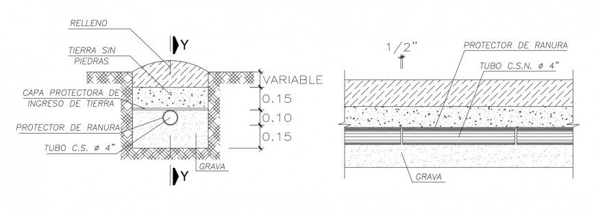 CAD drawings of Sewer 2d view autocad software file