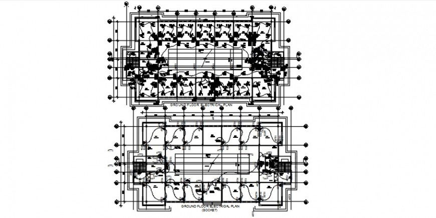 CAD electrical layout drawing details in building dwg file