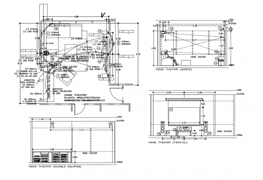 CAD elevation and plan details of drawings room 2d view autocad file
