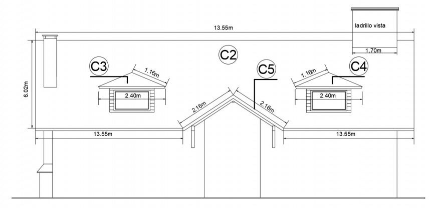 CAD elevation details of house 2d view autocad software file