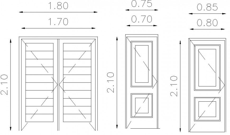 CAD elevation drawings detail of door window blocks dwg file