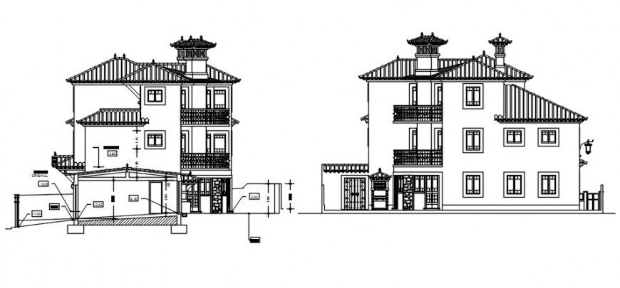 CAD elevation drawings detail of housing apartment dwg autocad file