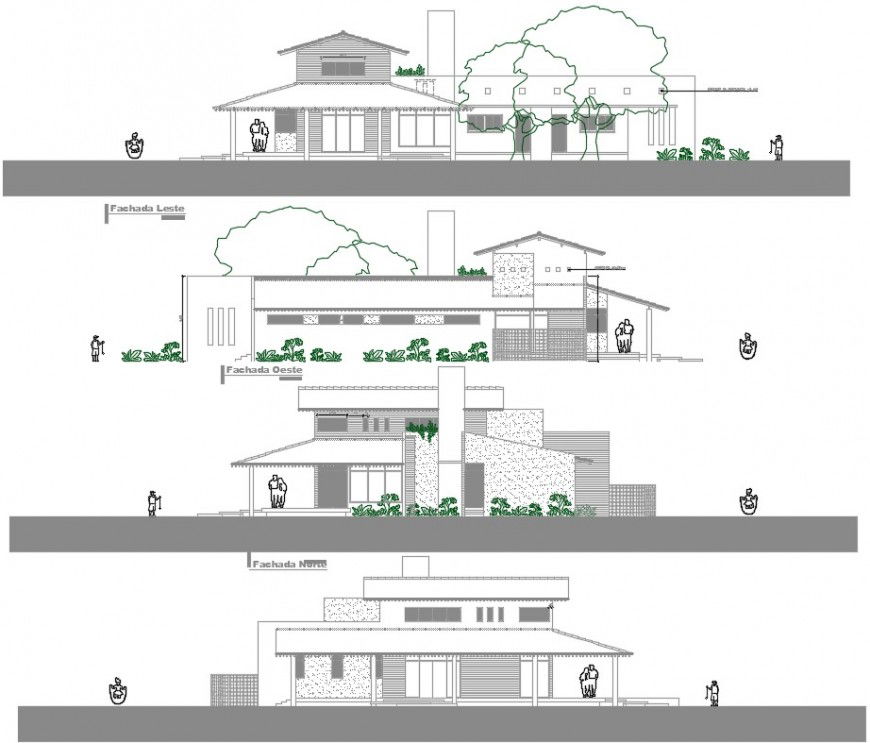 CAD elevation drawings details of building apartment dwg file