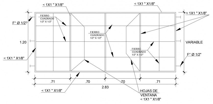 CAD elevation of window design 2d view autocad file