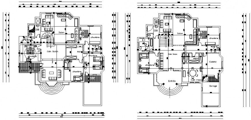 CAD floor house plan 2d view drawing dwg autocad file
