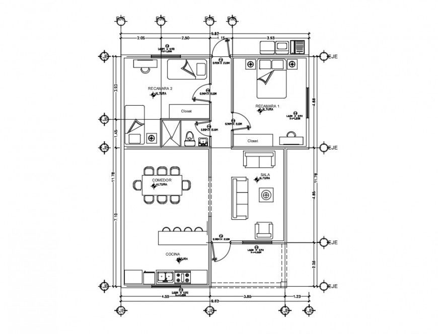 CAD floor plan drawings of house 2d view dwg autocad software file