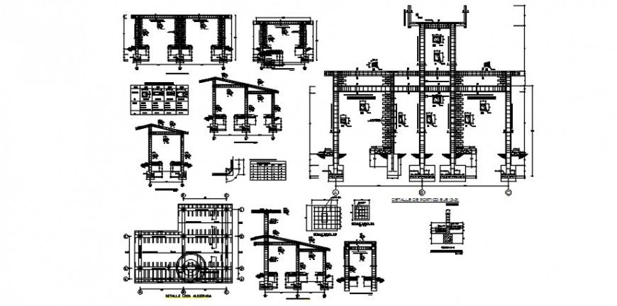 CAD foundation structure 2d view drawing details autocad file