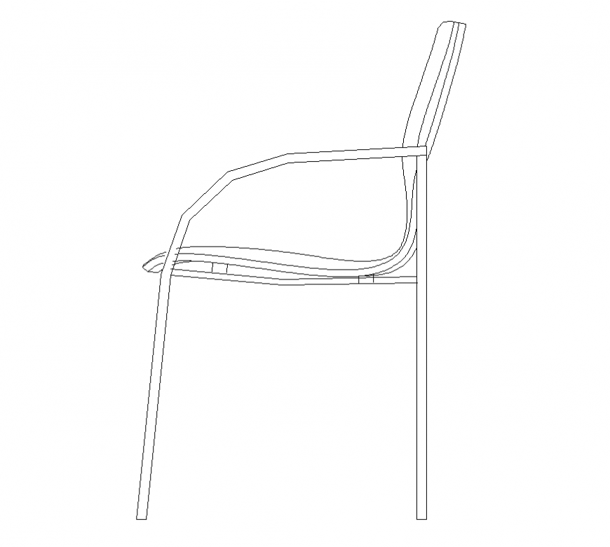 CAD furniture Chair detail 2d view elevation layout dwg file