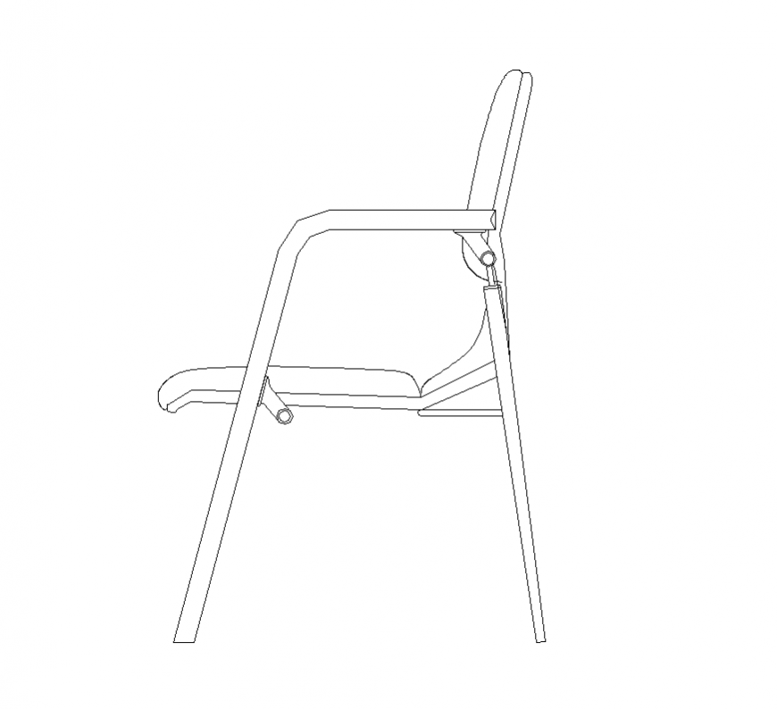 CAD furniture Chair detail elevation 2d view layout file
