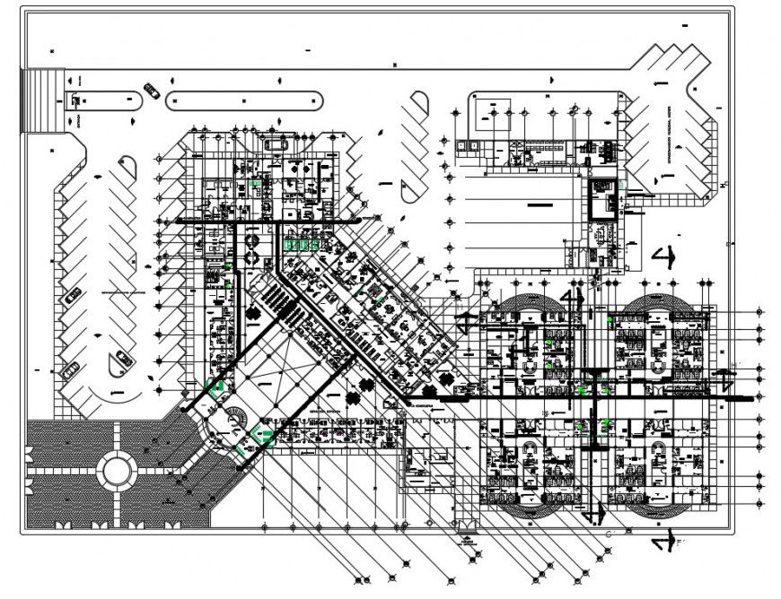CAD hospital building 2d view plan in autocad software file