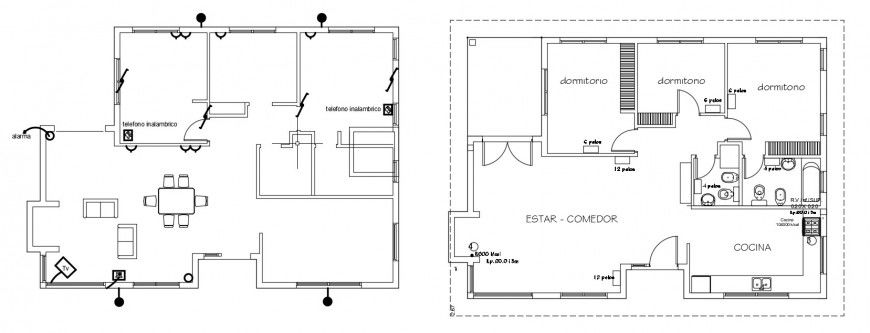 CAD house 2d view layout plan autocad software file