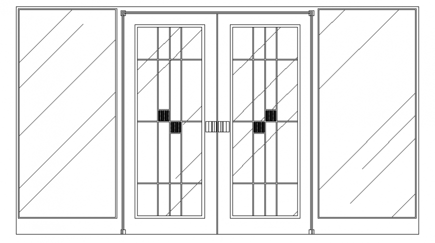 Cad Interior glass doors layout file