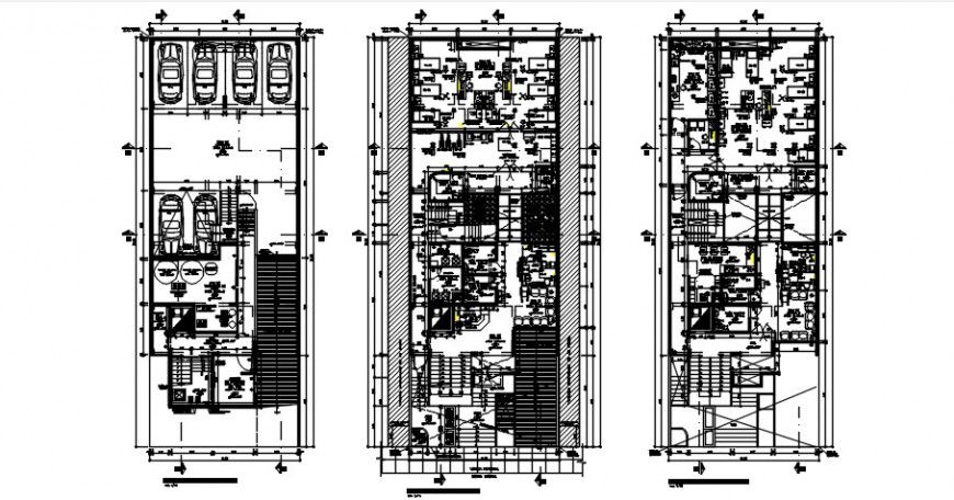 CAD layout detailing of apartment building dwg file