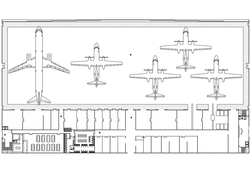 Cad layout plan details of international airport dwg file