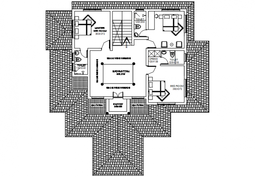 CAD layout plan of residential house single story autocad file
