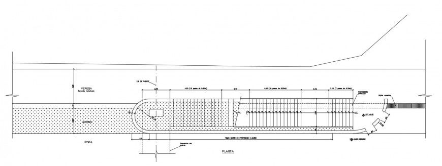 CAD layout plan of stairway construction autocad software file