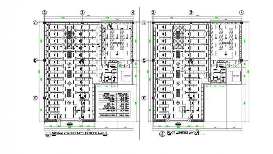CAD lighting layout 2d plan dwg file