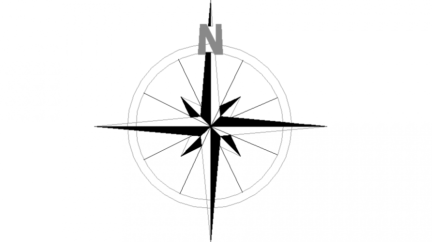 Cad north side direction block cad drawing details dwg file