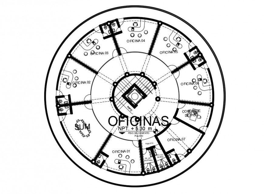 CAD office layout plan details autocad software file