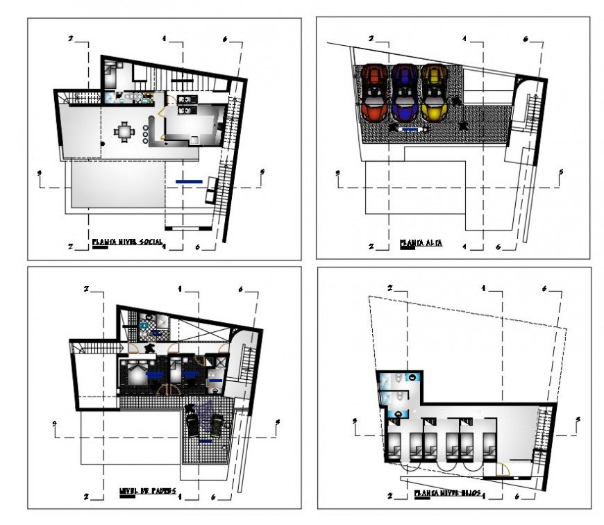 CAD plan beach house floor plan autocad file