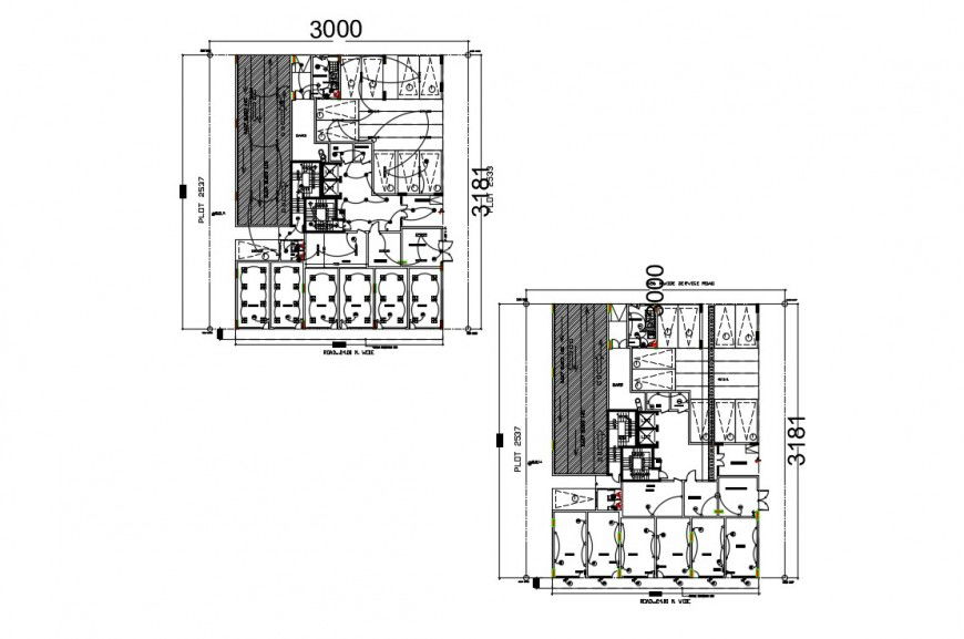 CAD plan detailing drawings of building electrical layout dwg file
