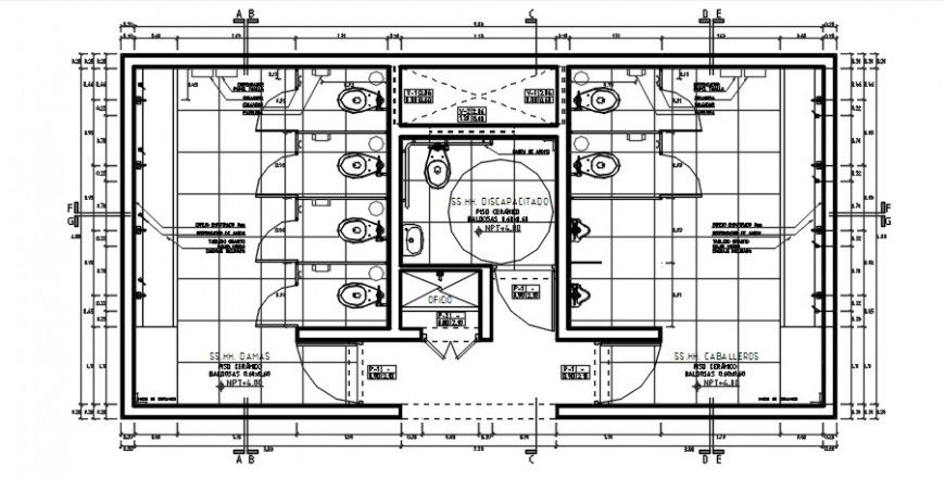 CAD plan drawings detail of sanitary toilet autocad file