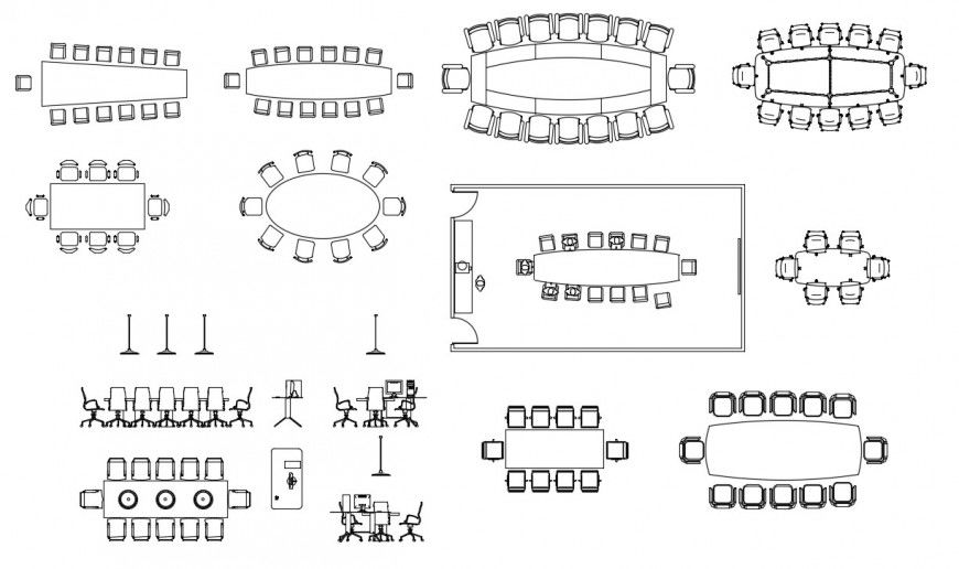 CAD plan drawings details of dining table and chair 2d view dwg file