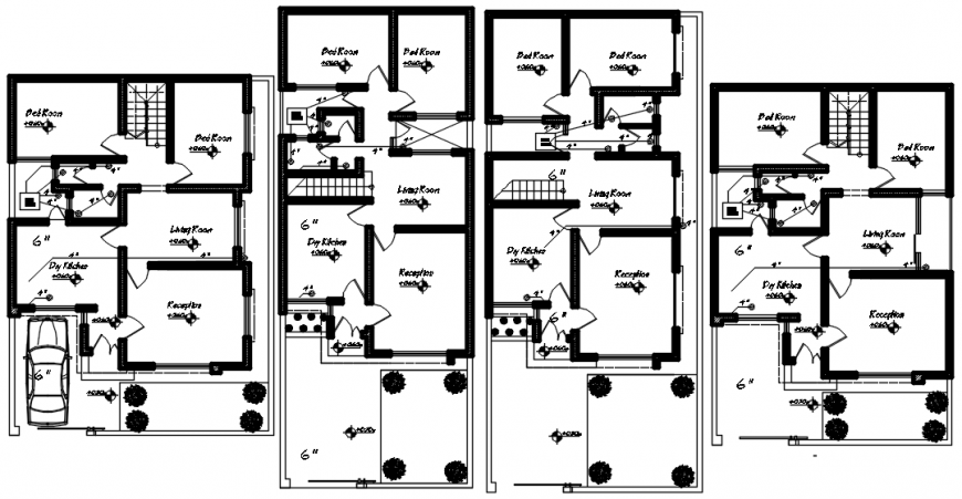 CAD plan drawings details of residential apartment blocks dwg file