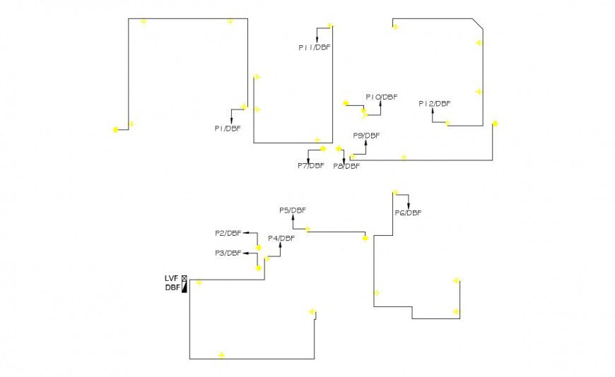 CAD plan of electrical circuits flows 2d drawings in autocad file