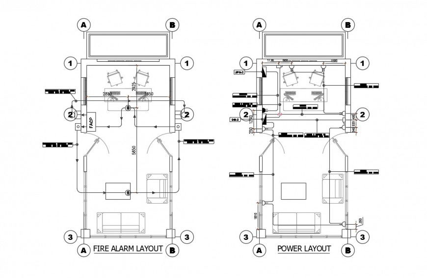 CAD plan of office room 2d view dwg file
