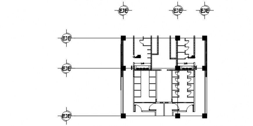 CAD plan of sanitary toilet area drawings dwg file