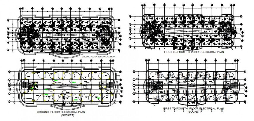CAD planning details of building electrical installation details dwg file