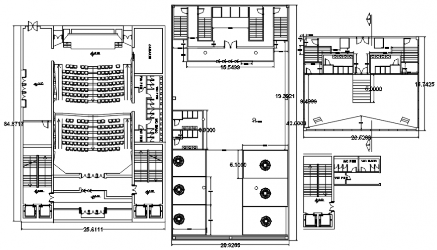 CAD planning of auditorium hall plan 2d view in autocad software file