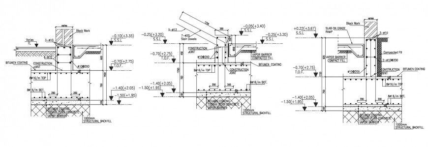 CAD RCC structural blocks 2d drawings in autocad file