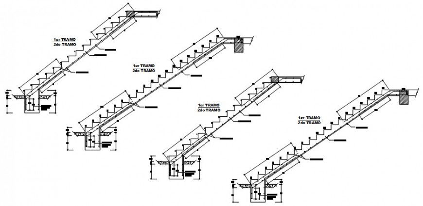CAD RCC structural blocks details of staircase autocad software file