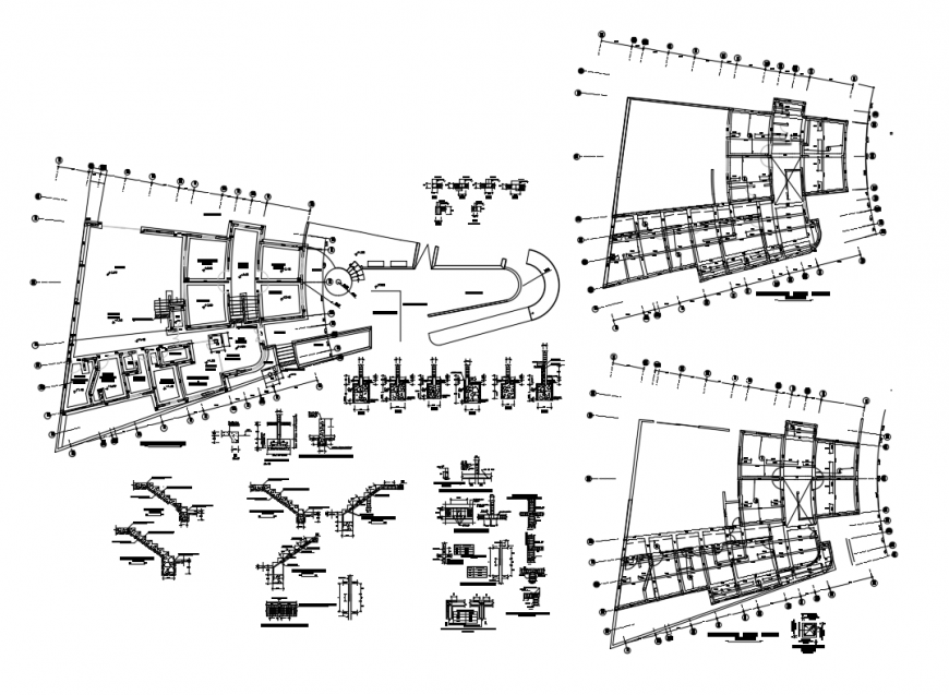 CAD RCC structural blocks details with building plan AutoCAD file