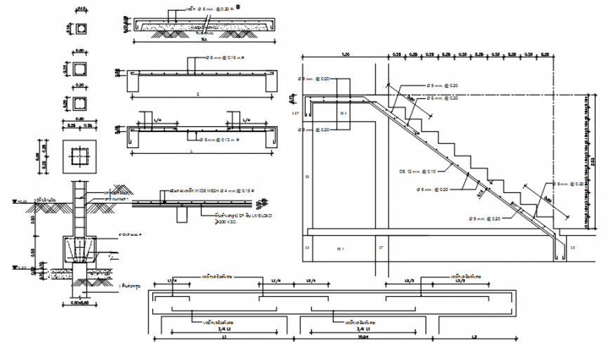 CAD RCC structural drawings details of column and footing structure dwg file