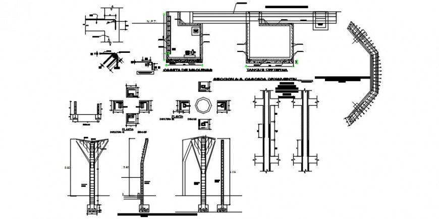 CAD RCC structure 2d view drawings in autocad software file