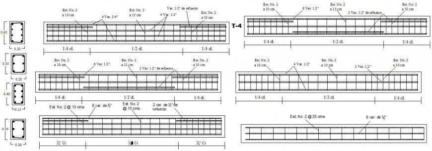 CAD reinforcement RCC structure detailing drawings 2d view dwg file
