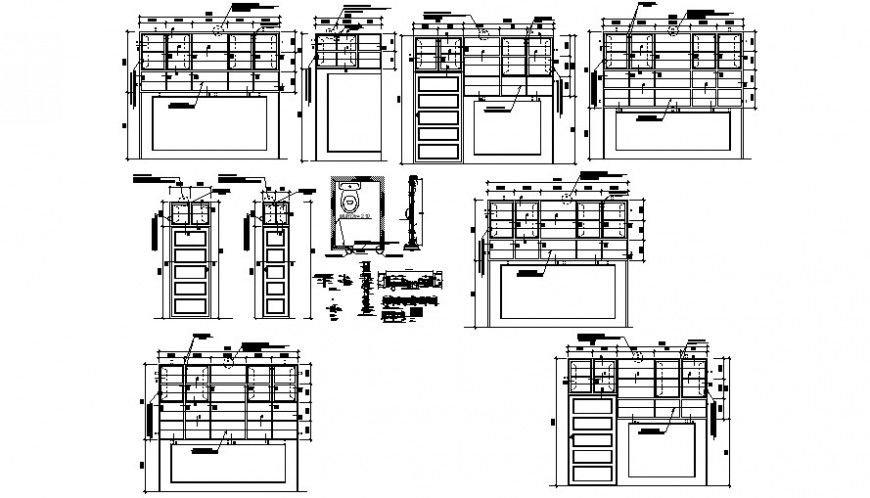 CAD sanitary blocks with door details dwg file