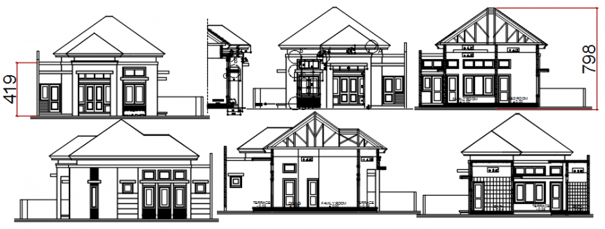 CAD sectional and elevation of apartment drawings 2d view dwg file