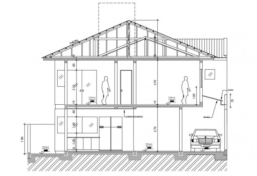 CAD sectional drawings details of house 2d view dwg file