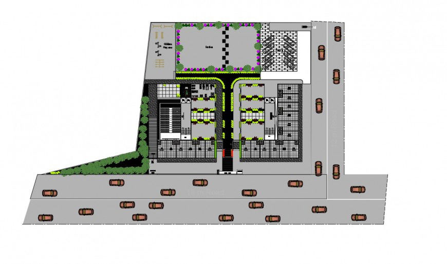 CAD site area details 2d plan in AutoCAD file