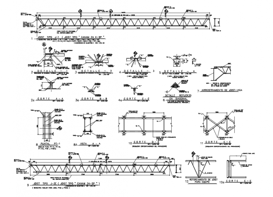 CAD structural details of roof truss drawings in autocad software file