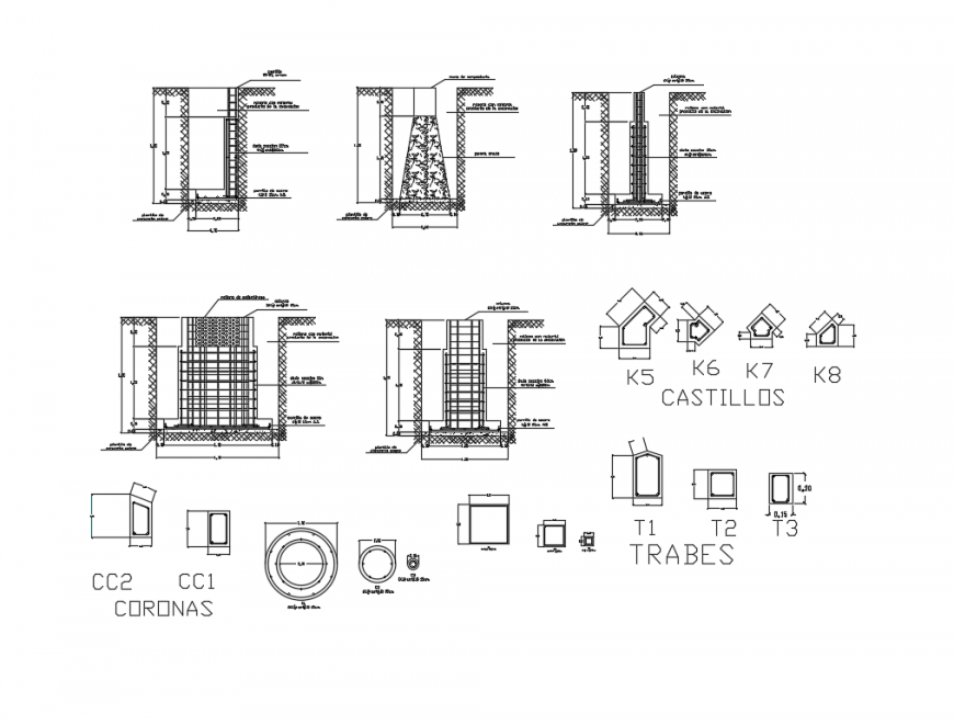 CAD structural drawings details of RCC structure 2d view autocad file