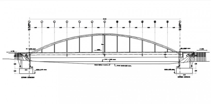 CAD structural drawings of bridge structure dwg autocad file