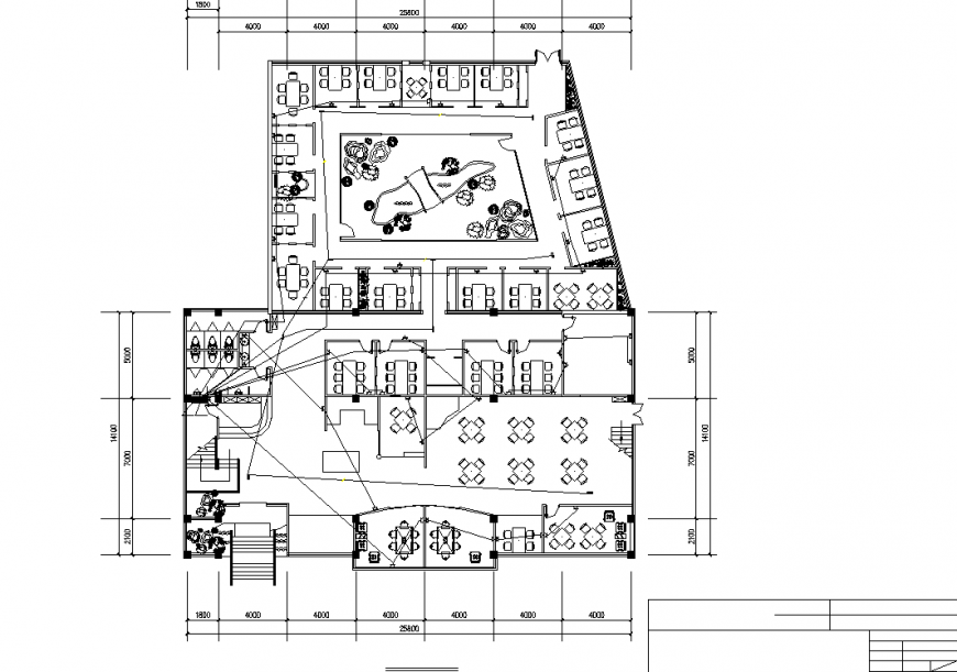 Café and restaurant site plan drawing in dwg file.