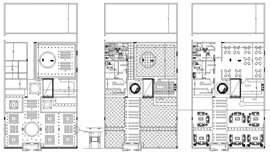 Cafeteria plan with a detailing & dwg file.