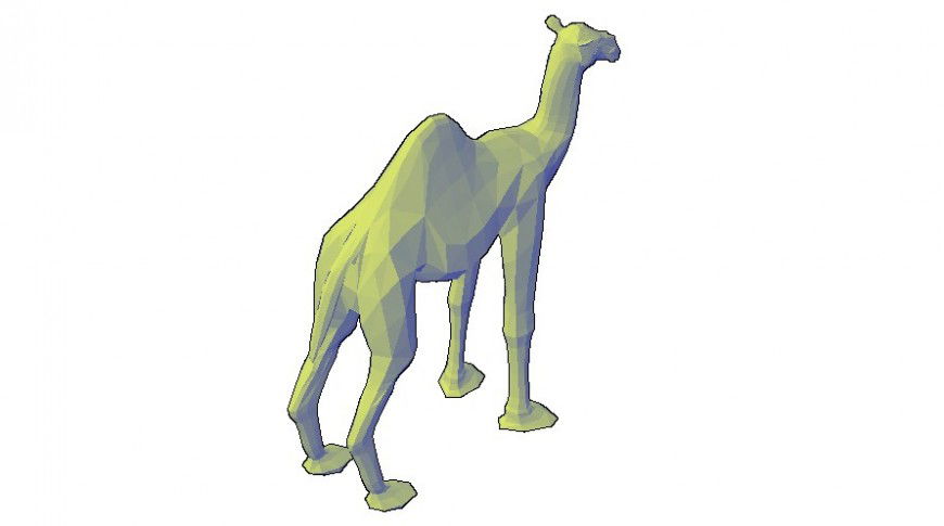 Camel drawings of desert animal block 3d model autocad file